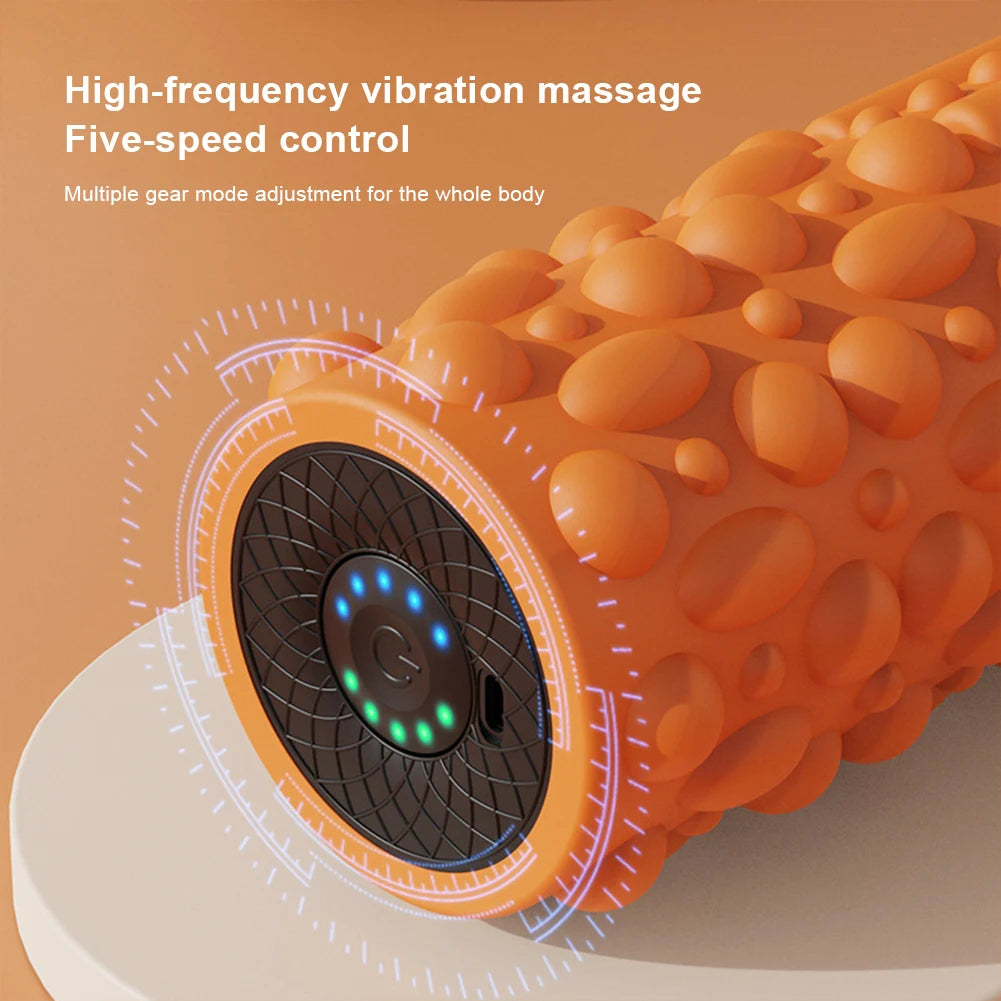 Electric Vibrating Foam Roller - 5-Speed Rechargeable Muscle Massager for Recovery
