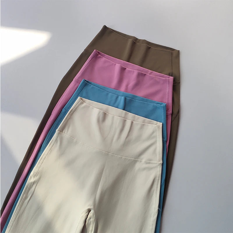 High-Waist Flare Yoga Leggings - Breathable Wide Leg Pants